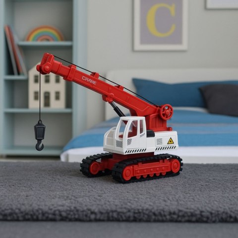 Dźwig Gąsienicowy Obrotowa Kabina Regulacja Światła Dźwięki Metalowy LEAN Toys