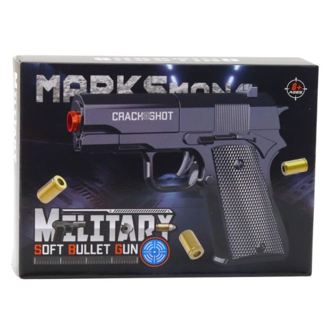 Mini Pistolet Broń Na Naboje I Łuski Czarny 13,5 cm LEAN TOYS