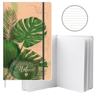 Notatnik Zeszyt Planner W Linie Liście Monstera Gumka A5 80 Kartek LEAN