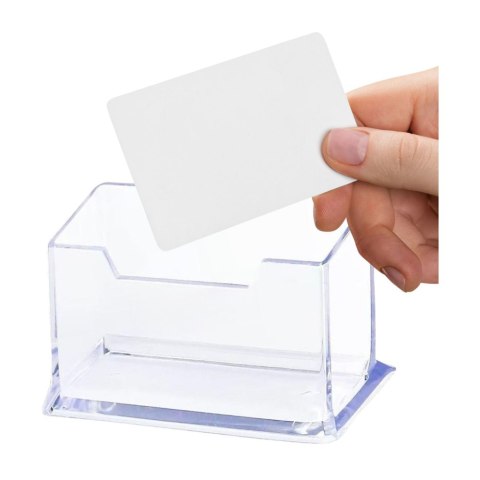 Pojemnik Na Wizytówki Przeźroczysty Transapentny Plastikowy 11cm LEAN