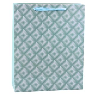 Torba Prezentowa Z Tłoczeniem Błękitna Turkusowa 32 x 26 x 10cm LEAN