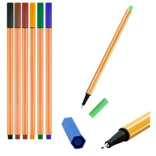 Zestaw Cienkopisy Biurowe Szkolne Grubość 0,4mm Kolorowe 6szt LEAN Toys