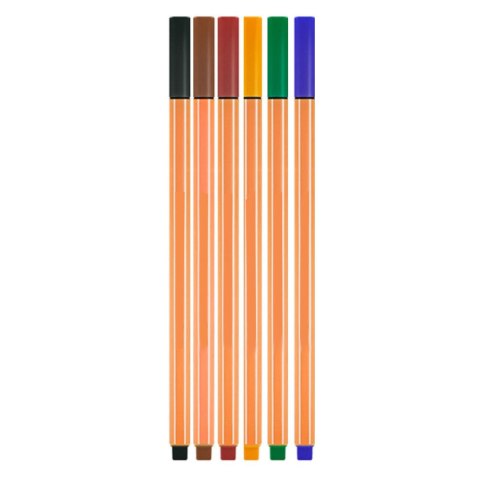 Zestaw Cienkopisy Biurowe Szkolne Grubość 0,4mm Kolorowe 6szt LEAN Toys