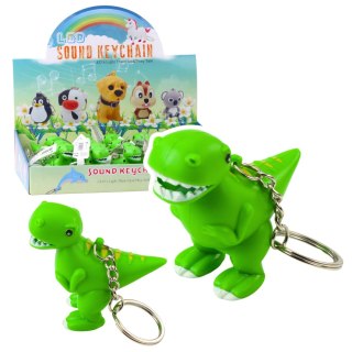 Brelok Do Kluczy Plecaka Dinozaur Latarka LED Dźwięki Mix Kolor LEAN TOYS