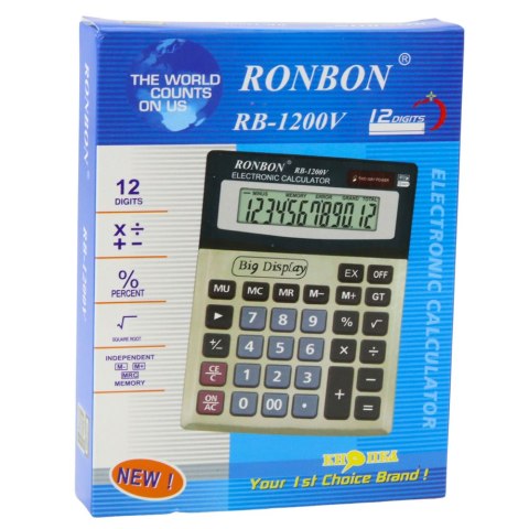 Kalkulator Biurowy Ronbon RB-1200V Duży Wyświetlacz 12-Cyfrowy LEAN