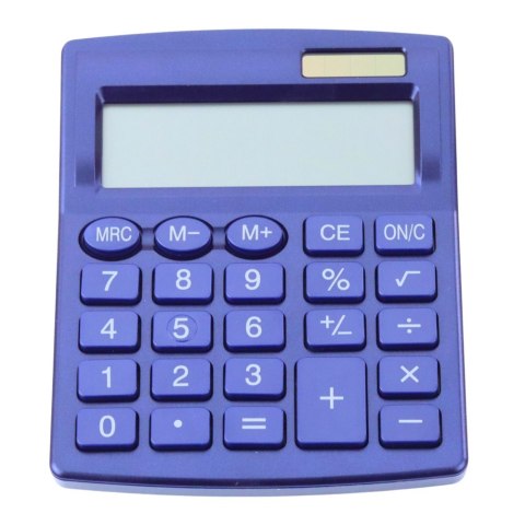 Kalkulator Biurowy Szkolny Klasyczny 8-Cyfrowy LCD Solar Granatowy LEAN