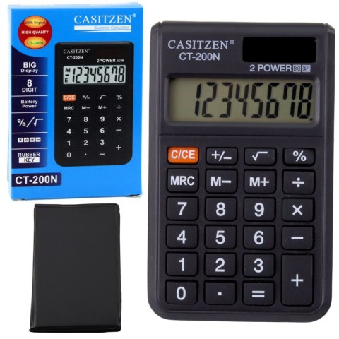 Kalkulator Kieszonkowy Z Etui Wyświetlacz 8- Cyfrowy Solar CT-200N LEAN