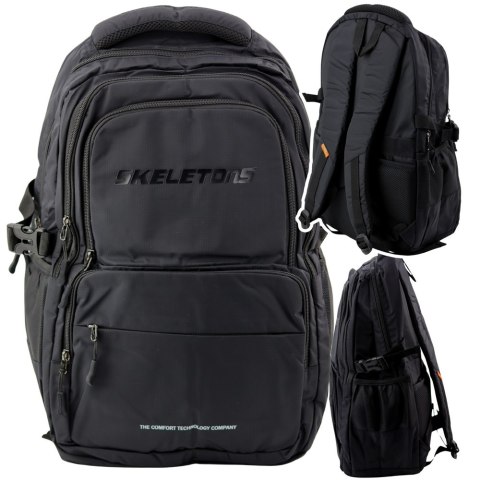 Plecak Miejski Funkcjonalny 9 Kieszeni Czarny 35L 48cm LEAN