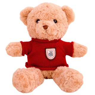 Pluszowa Maskotka Przytulanka Miś Beżowy Czerwony Sweterek 40cm LEAN Toys