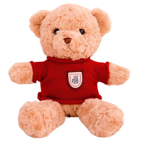 Pluszowa Maskotka Przytulanka Miś Beżowy Czerwony Sweterek 40cm LEAN Toys