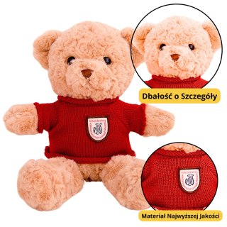 Pluszowa Maskotka Przytulanka Miś Beżowy Czerwony Sweterek 40cm LEAN Toys