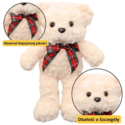 Pluszowa Maskotka Przytulanka Miś Z Kokardą Biały 30cm LEAN Toys