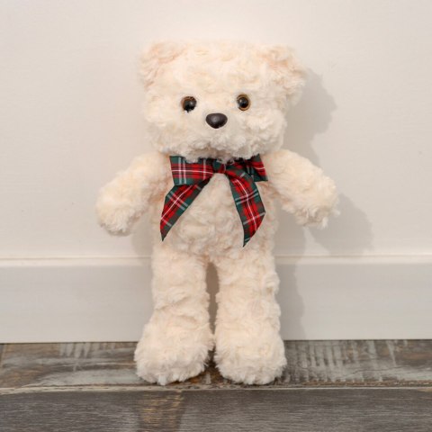 Pluszowa Maskotka Przytulanka Miś Z Kokardą Biały 30cm LEAN Toys