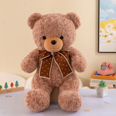 Pluszowa Maskotka Przytulanka Miś Z Kokardą W Groszki 45cm LEAN Toys