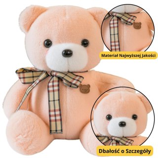 Pluszowa Maskotka Przytulanka Miś Z Kokardką Kremowy 23cm LEAN Toys