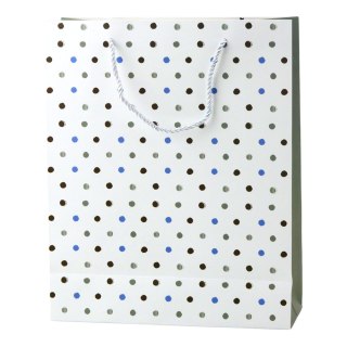 Torba Prezentowa Klasyczna W Kropki Zawieszka Just For You 32 x 26 x 10 cm LEAN