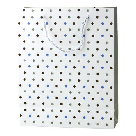 Torba Prezentowa Klasyczna W Kropki Zawieszka Just For You 32 x 26 x 10 cm LEAN