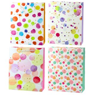 Torba Prezentowa Kropki Akwarelowe Pastelowe 32 × 26 × 10 cm LEAN