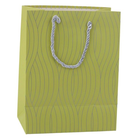 Torba Prezentowa Papierowa Srebrne Linie Faliste 23 x 18 x 10,5 cm LEAN
