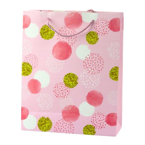 Torba Prezentowa Wzór Złote Kropki Pastelowa 32 × 26 × 10 cm LEAN