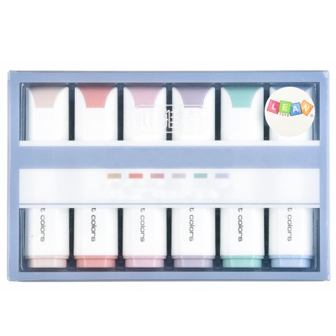 Zestaw Mini Zakreślaczy Delikatne Pastelowe Kolory 6 Szt LEAN