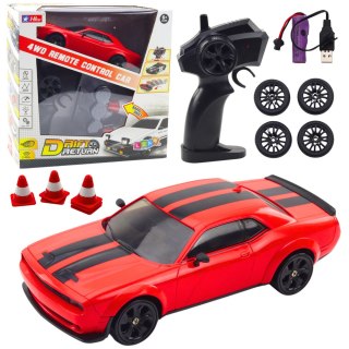 Auto Sportowe Drift Wymienne Koła Zdalnie Sterowany RC 4WD Czerwone Sport LEAN Toys