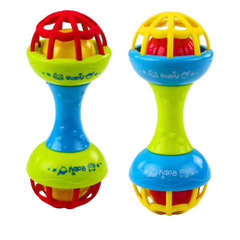 Grzechotka Gryzak Dla Niemowląt Hantelek Kolorowy LEAN Toys