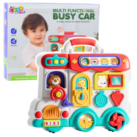 Interaktywny Samochód Edukacyjny Plansza Światła Dźwięki Kolorowy LEAN Toys
