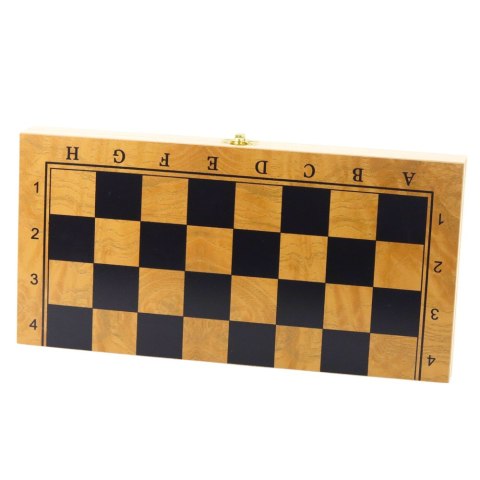 Klasyczna Gra Logiczna 3w1 Szachy Warcaby Backgammon Drewniane LEAN Toys