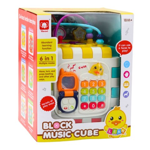 Kostka Edukacyjna Muzyczna Interaktywna Dla Malucha 6w1 LEAN Toys