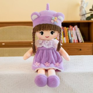 Lalka Szmacianka Miękka Pluszowa Fioletowa Sukienka Czapka Z Uszami 45cm LEAN Toys
