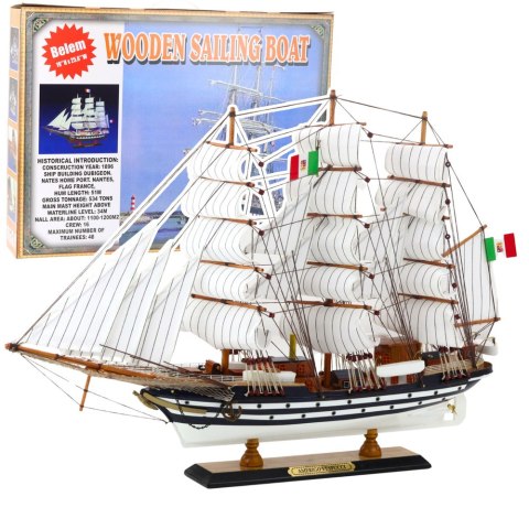 Model Kolekcjonerski Dekoracyjny Statek Żaglowiec Amerigo Vespucci 64x46cm LEAN Toys
