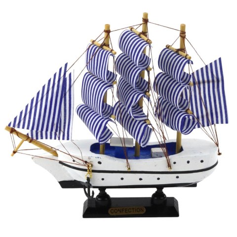 Model Kolekcjonerski Dekoracyjny Statek Żaglowiec Biało-Niebieski 18x17cm LEAN Toys