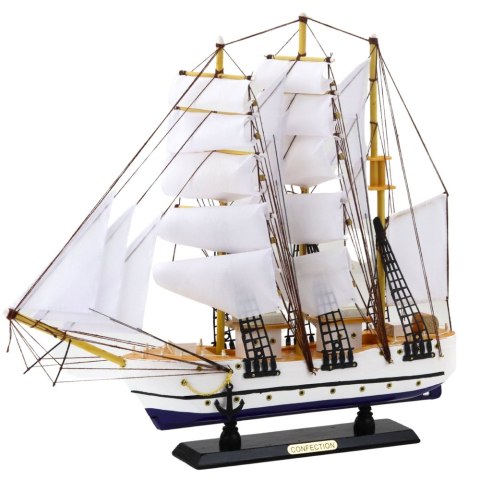 Model Kolekcjonerski Dekoracyjny Statek Żaglowiec Fregata Biały 49x43cm LEAN Toys