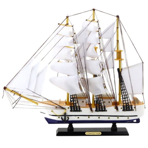 Model Kolekcjonerski Dekoracyjny Statek Żaglowiec Fregata Biały 49x43cm LEAN Toys