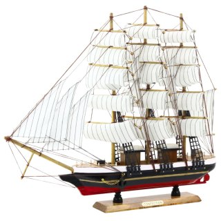 Model Kolekcjonerski Dekoracyjny Statek Żaglowiec Trójmasztowy Biały 53x45cm LEAN Toys