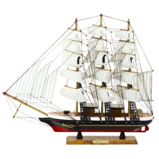 Model Kolekcjonerski Dekoracyjny Statek Żaglowiec Trójmasztowy Biały 53x45cm LEAN Toys