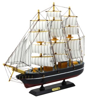 Model Kolekcjonerski Dekoracyjny Statek Żaglowiec Trójmasztowy Czarny 39x36cm LEAN Toys