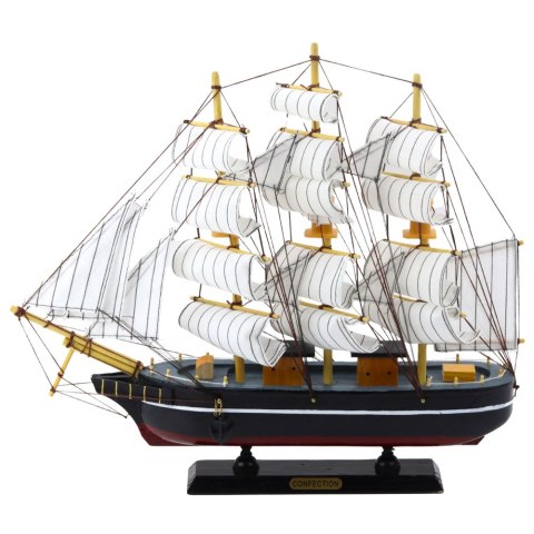 Model Kolekcjonerski Dekoracyjny Statek Żaglowiec Trójmasztowy Czarny 39x36cm LEAN Toys