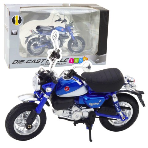 Motocykl Retro Klasyczny Metalowy Światła Niebieski 1:12 LEAN Toys