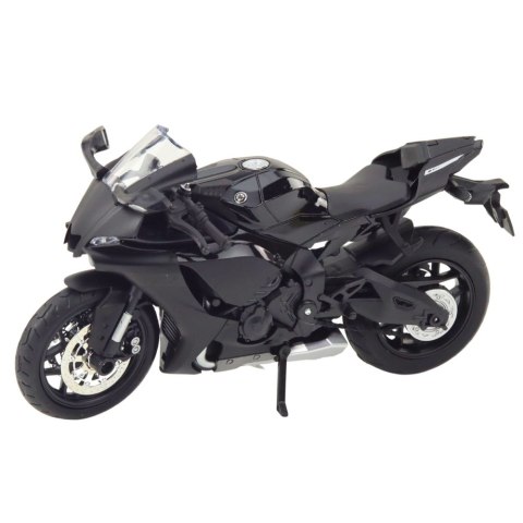 Motocykl Sportowy Metalowy Światła Dźwięki Srebrne Elementy Czarny 1:12 LEAN Toys