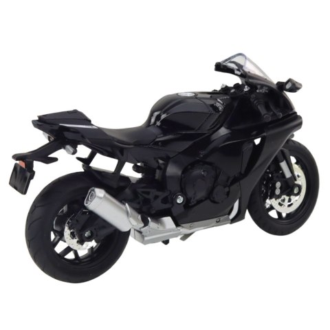Motocykl Sportowy Metalowy Światła Dźwięki Srebrne Elementy Czarny 1:12 LEAN Toys