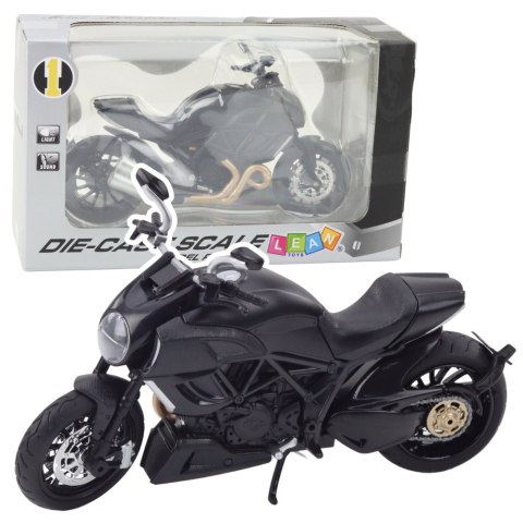 Motocykl Sportowy Metalowy Światła Dźwięki Złote Elementy Czarny 1:12 LEAN Toys