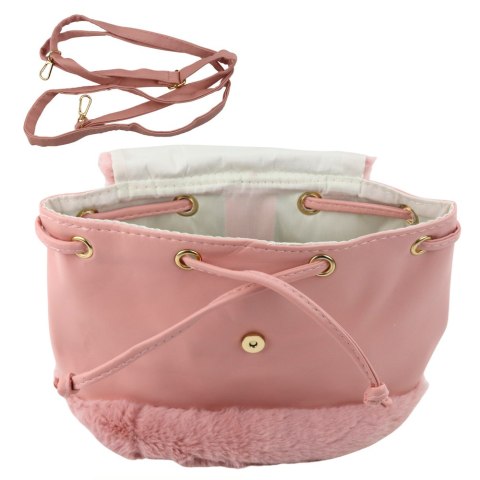 Plecak Dziecięcy Pluszowy Uszy Regulowany Pasek Różowy 22cm 4L LEAN
