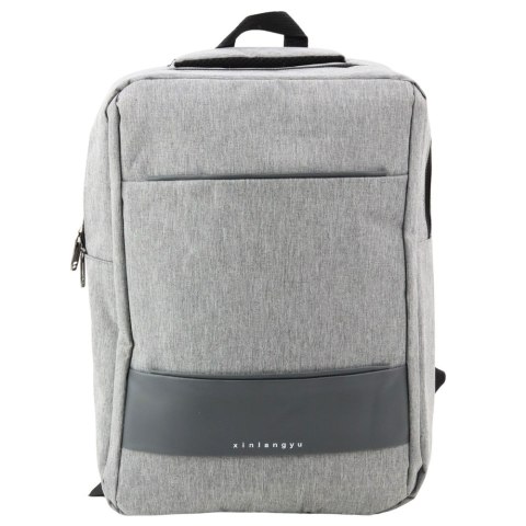 Plecak Miejski Biznesowy USB Przegroda Środkowa Szary 14L 40cm LEAN
