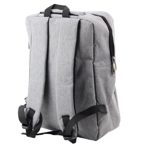 Plecak Miejski Biznesowy USB Przegroda Środkowa Szary 14L 40cm LEAN