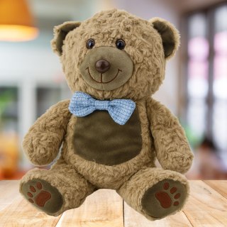 Pluszowa Maskotka Przytulanka Miś Niebieska Mucha Jasnobrązowy 30cm LEAN Toys