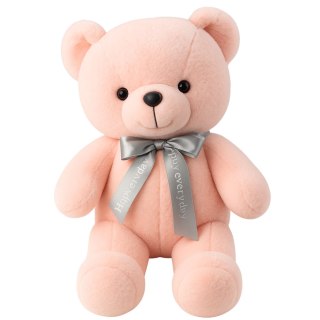 Pluszowa Maskotka Przytulanka Miś Z Kokardą Happy Every Day Różowy 55cm LEAN Toys