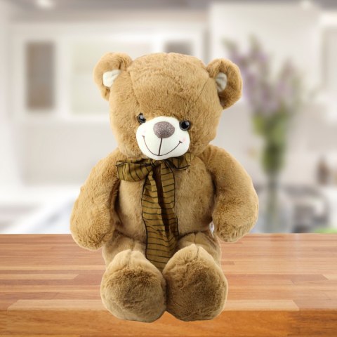 Pluszowa Maskotka Przytulanka Miś z Brązową Kokardą w Paski 60cm LEAN Toys