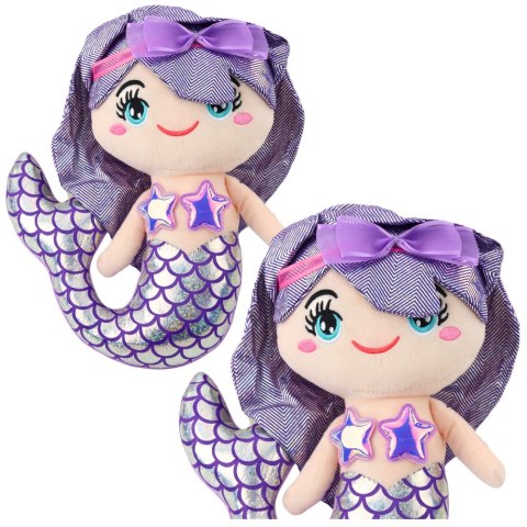 Pluszowa Syrenka Przytulanka Holograficzny Ogon Fioletowa 25cm LEAN Toys